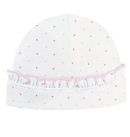 BABY CLUB CHIC pink dots printed hat with ruffle