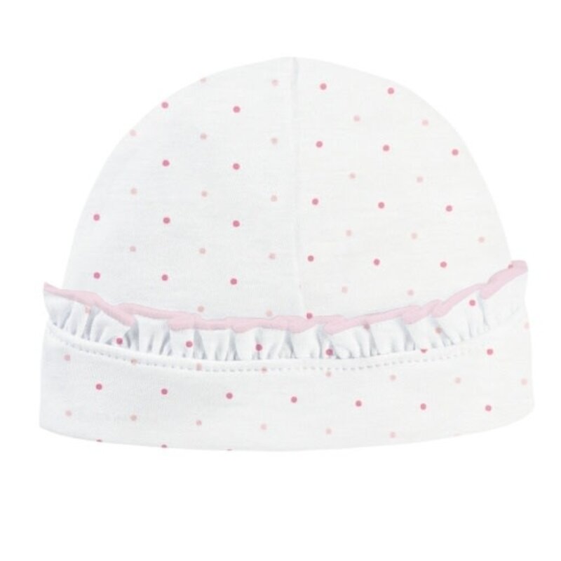 BABY CLUB CHIC pink dots printed hat with ruffle