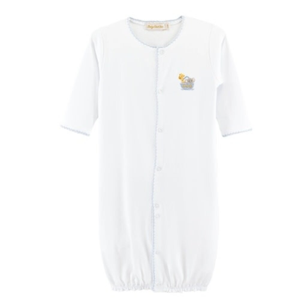 BABY CLUB CHIC noah's ark - blue conv. gown w/crochet trim