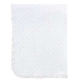 BABY CLUB CHIC pink dots blanket w/ruffle