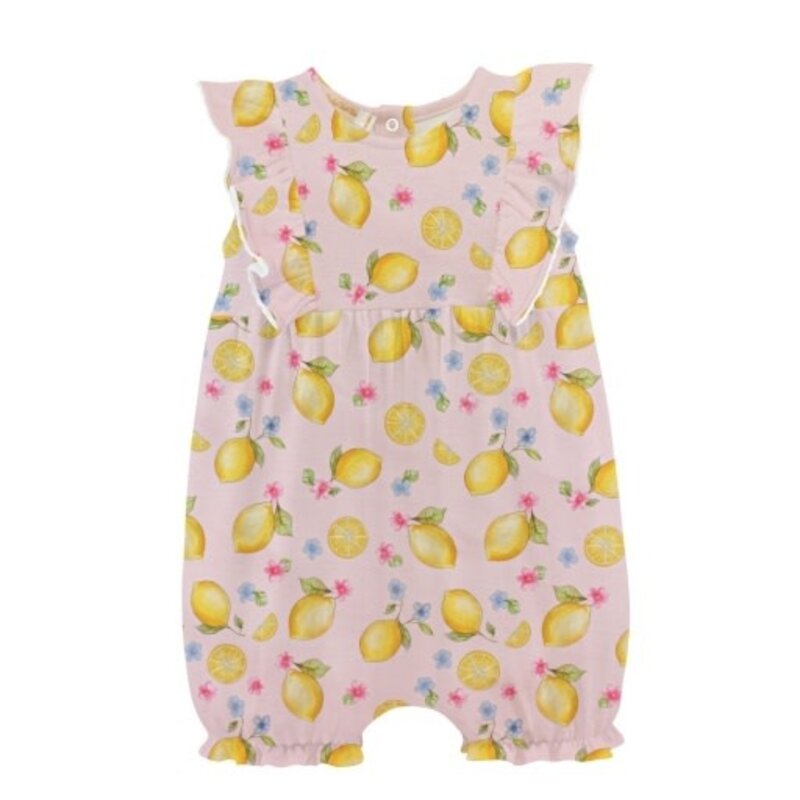 BABY CLUB CHIC fresh lemons romper w/ruffles