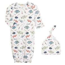 BABY CLUB CHIC fishing day gown & hat set