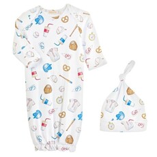 BABY CLUB CHIC home run baseball gown & hat set