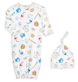 BABY CLUB CHIC home run baseball gown & hat set