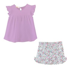 BABY CLUB CHIC blush floral solid tee & short set