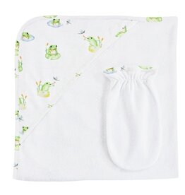 BABY CLUB CHIC Baby Frog Hooded Towel w/Mitt Set