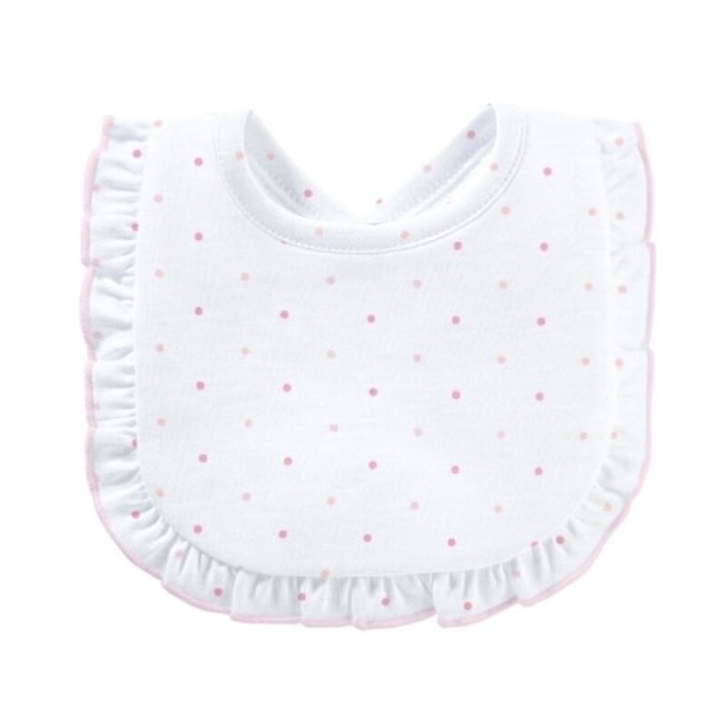 BABY CLUB CHIC pink dots printed bib w/ruffle