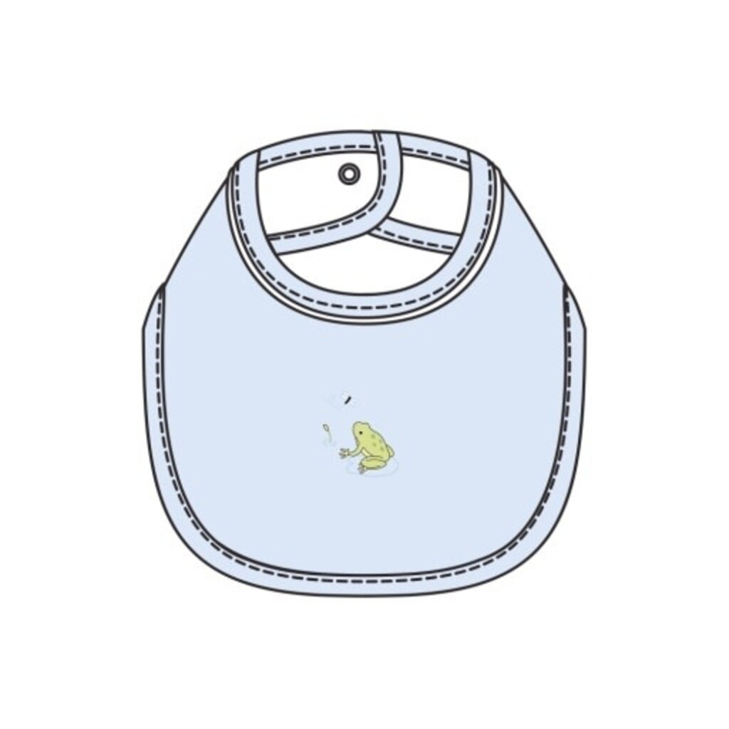 BABY CLUB CHIC baby frogs -bib w/piping trim