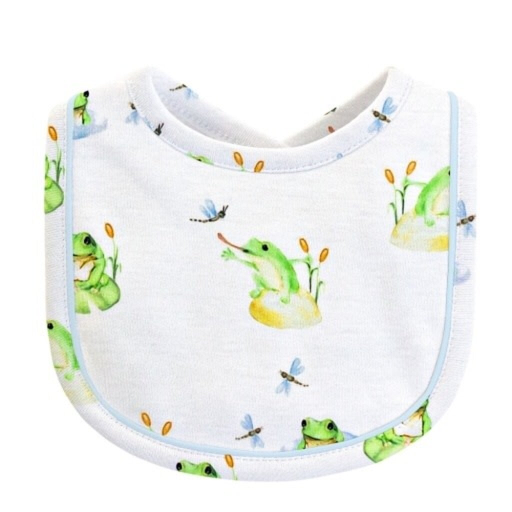 BABY CLUB CHIC Baby Frog Bib w/Piping Trim