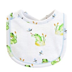 BABY CLUB CHIC Baby Frog Bib w/Piping Trim