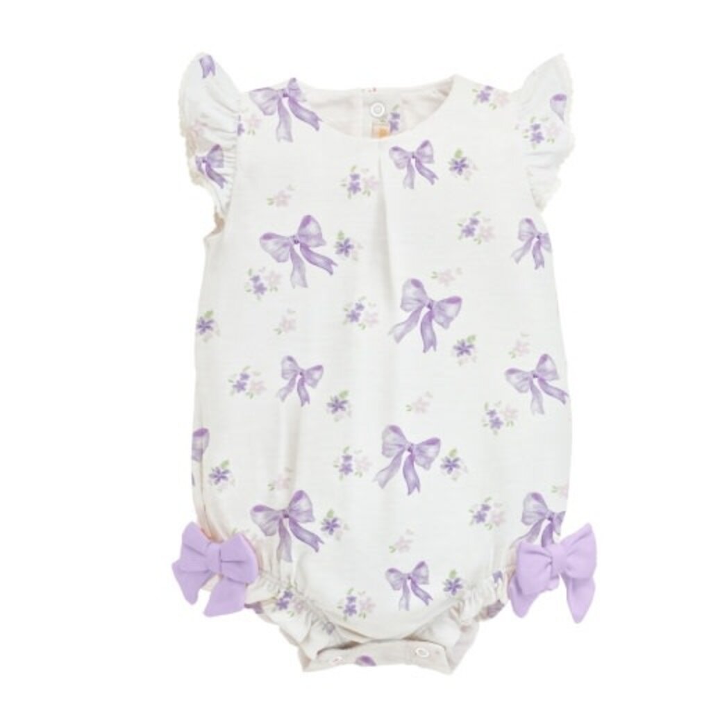 BABY CLUB CHIC lavender bows bubble w/ruffles & bows