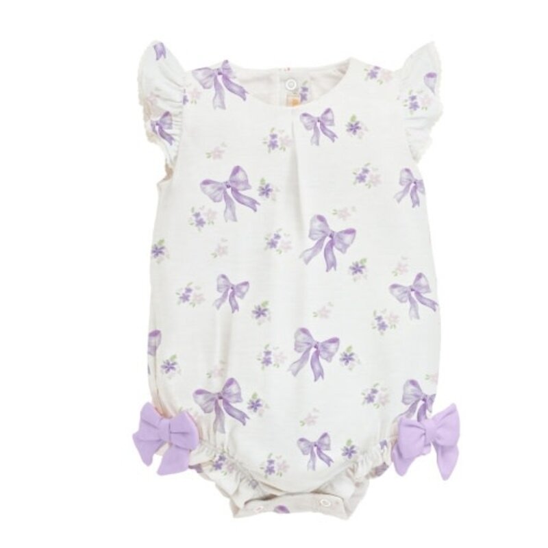 BABY CLUB CHIC lavender bows bubble w/ruffles & bows