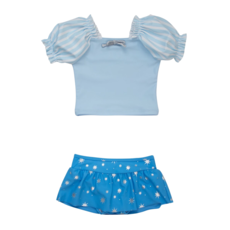 RuffleButts + RuggedButts Puffed Sleeve Skirted 2-Piece