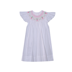 REMEMBER NGUYEN PINK SAVANNAH ANGEL BISHOP DRESS-STRAWBERRIES