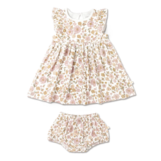 MAKEMAKE ORGANICS FLUTTER DRESS - SUMMER GARDEN