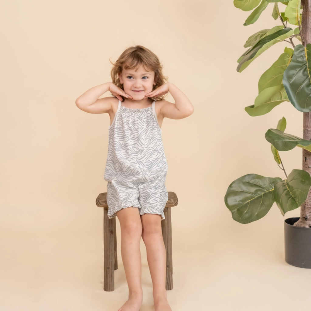 MAKEMAKE ORGANICS RUFFLE JUMPSUIT - WAVES
