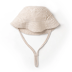 MAKEMAKE ORGANICS BUCKET SUN HAT - BROWN STRIPES