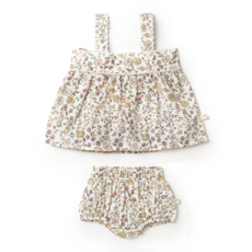 MAKEMAKE ORGANICS SCALLOPED TOP & BLOOMERS SET - WILD MEADOW