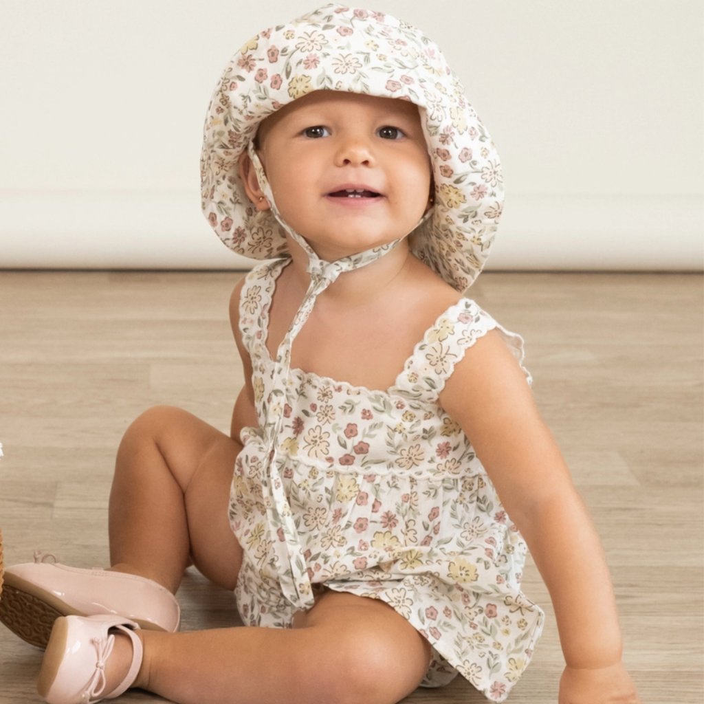 MAKEMAKE ORGANICS SCALLOPED TOP & BLOOMERS SET - WILD MEADOW