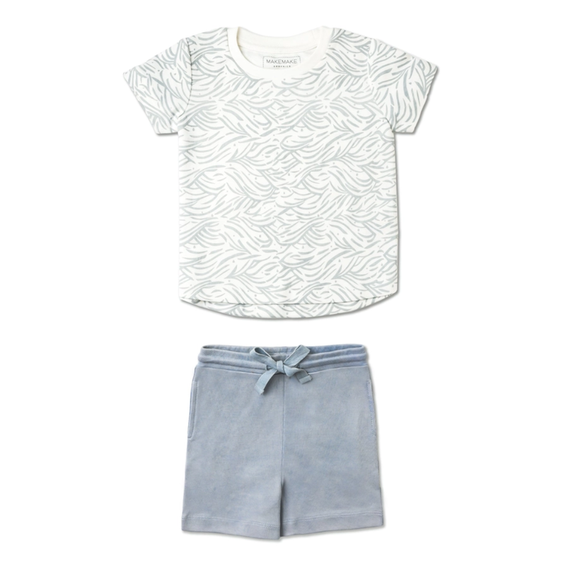 MAKEMAKE ORGANICS TEE & SHORTS SET - WAVES