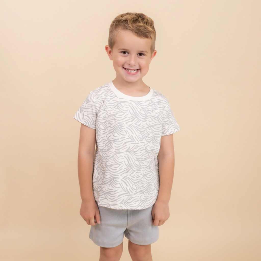MAKEMAKE ORGANICS TEE & SHORTS SET - WAVES