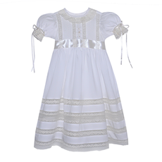 PHEONIX N REN WHITE LILY ROSE DRESS W/ECRU LACE