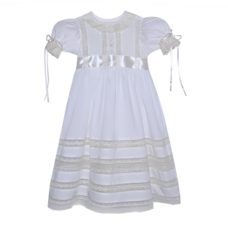 PHEONIX N REN WHITE LILY ROSE DRESS W/ECRU LACE