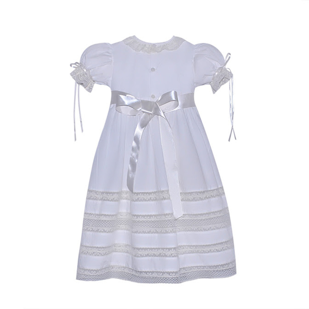 PHEONIX N REN WHITE LILY ROSE DRESS W/ECRU LACE