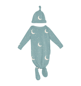 KICKEE PANTS KNOTTED GOWN & HAT SET