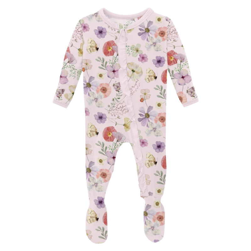KICKEE PANTS RUFFLE FOOTIE W/2WAY ZIPPER
