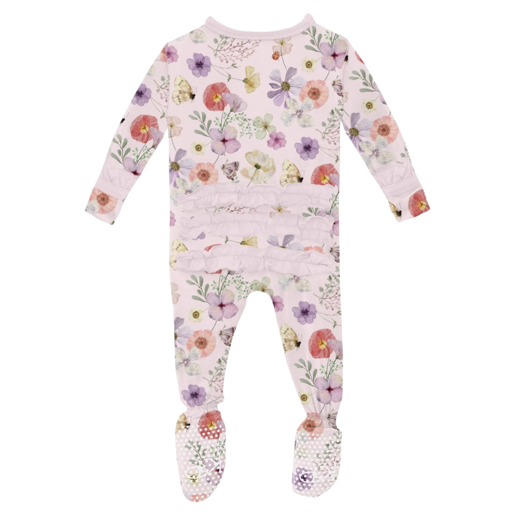 KICKEE PANTS RUFFLE FOOTIE W/2WAY ZIPPER