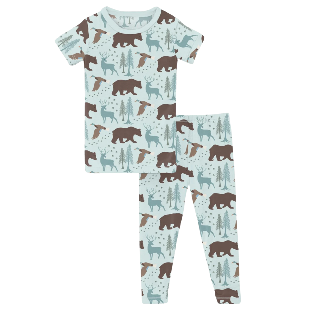 KICKEE PANTS SS HENLEY PJ SET