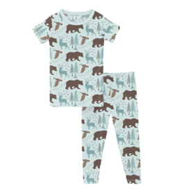 KICKEE PANTS SS HENLEY PJ SET