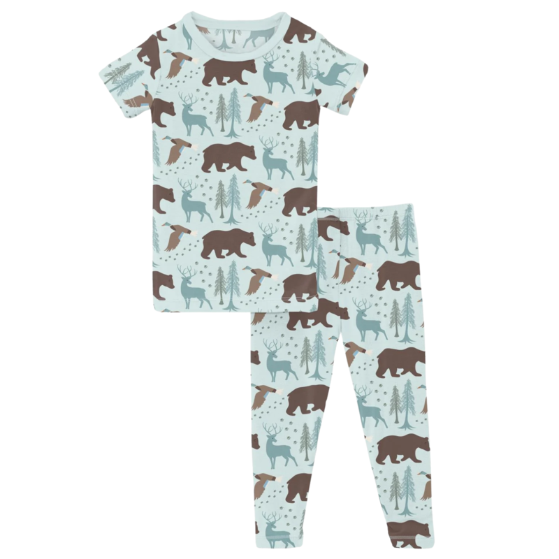 KICKEE PANTS SS HENLEY PJ SET