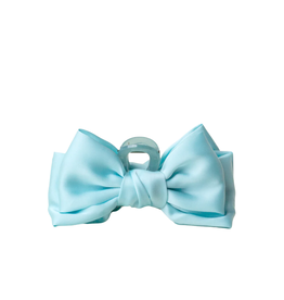 THE DARLING EFFECT SATIN BOW CLAW CLIP-AQUA