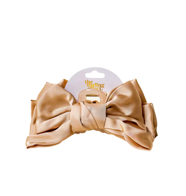 THE DARLING EFFECT SATIN BOW CLAW CLIP-BEIGE