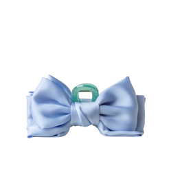 THE DARLING EFFECT SATIN BOW CLAW CLIP-BLUE