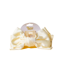THE DARLING EFFECT SATIN BOW CLAW CLIP-CREAM