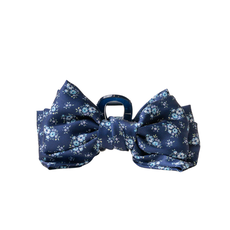 THE DARLING EFFECT SATIN BOW CLAW CLIP-ED NAVY