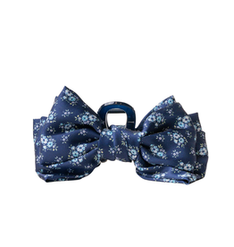 THE DARLING EFFECT SATIN BOW CLAW CLIP-ED NAVY
