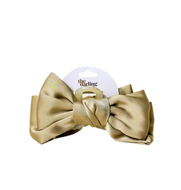 THE DARLING EFFECT SATIN BOW CLAW CLIP-GREEN