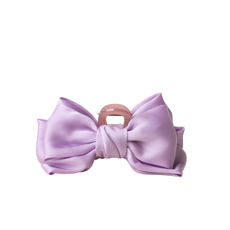 THE DARLING EFFECT SATIN BOW CLAW CLIP-LILAC