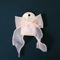 THE DARLING EFFECT SHEER PEARL HAIR BOW-BLUSH
