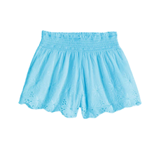 TRACTR SMOCKING SHORTS W/FLORAL EYELET