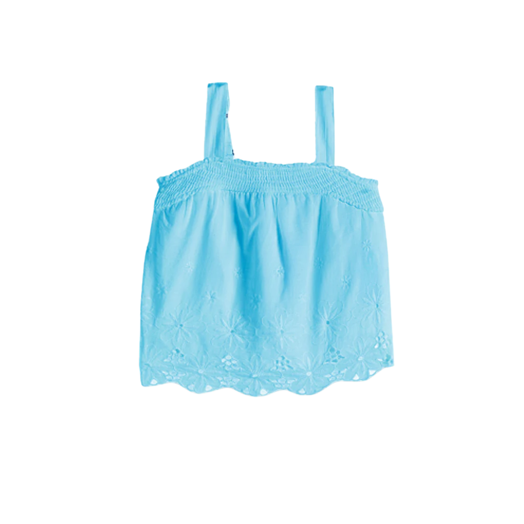 TRACTR SMOCKING TANK W/FLORAL EYELET