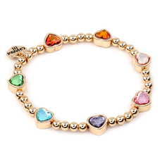CHARM IT! CHARM IT! GOLD SPARKLE HEART BEAD BRACELET