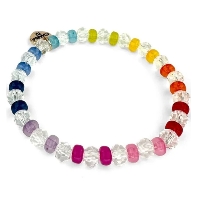 CHARM IT! CHARM IT! CLEAR RAINBOW STRETCH BEAD BRACELET