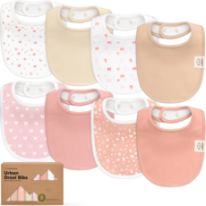 KEABABIES 8-PACK URBAN DROOL BIBS/BUTTERFLIES