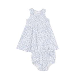 ANGEL DEAR Blue Calico Floral Tank Dress And Bloomer