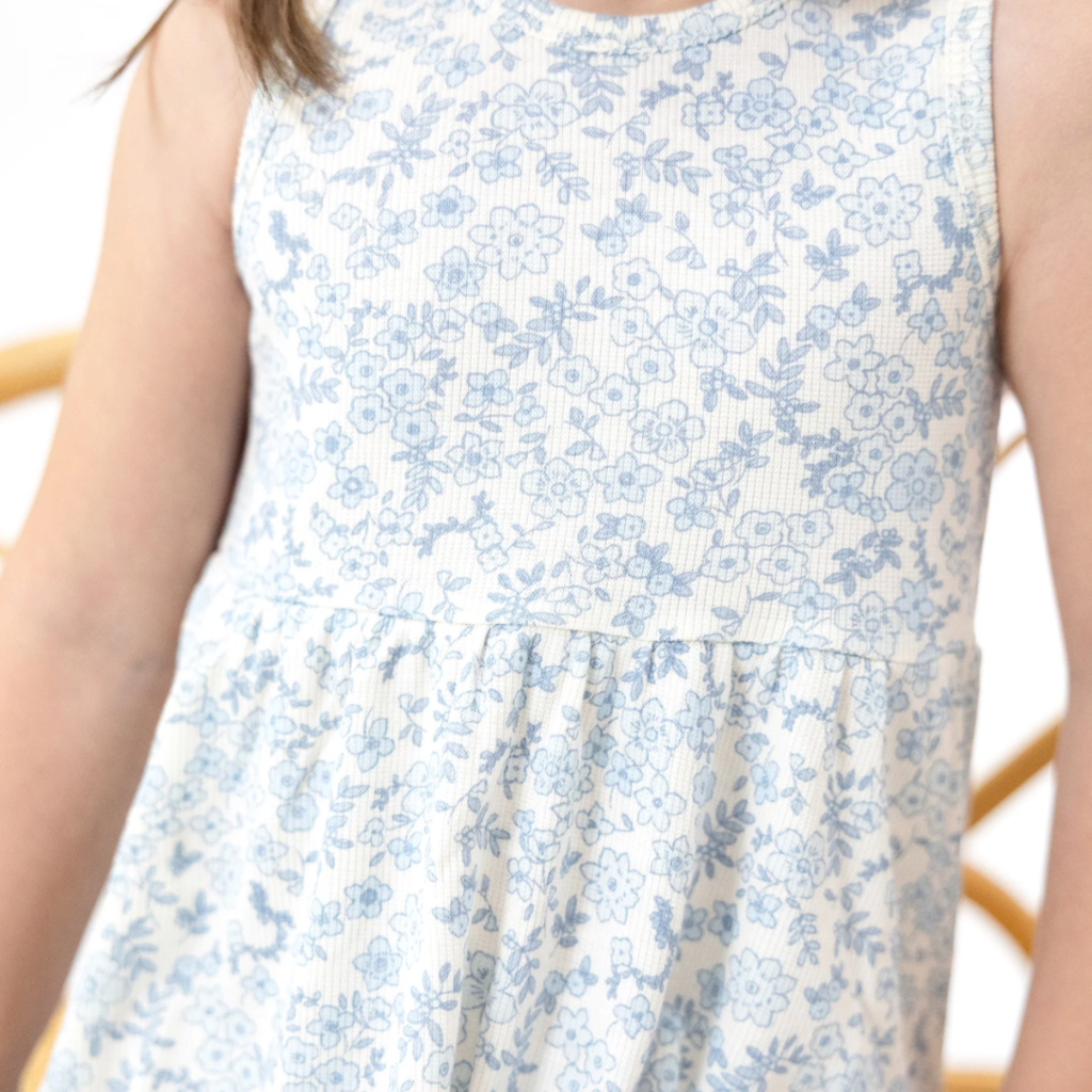 ANGEL DEAR Blue Calico Floral Tank Dress And Bloomer